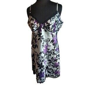 Apt 9 Strappy Slip Dress Sweetheart Lace Sz Xl  Purple Floral Y2K